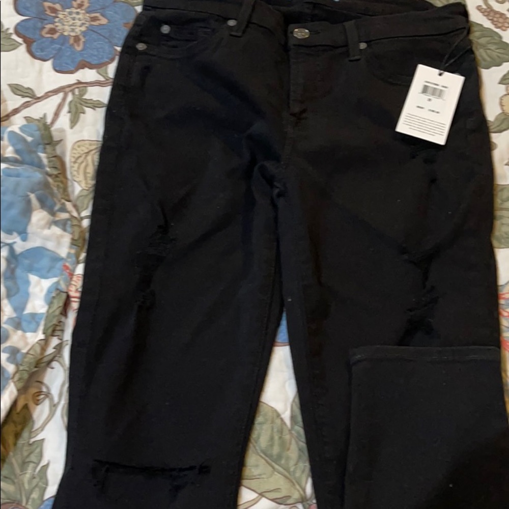 7 for all Mankind Blair skinny black jeans